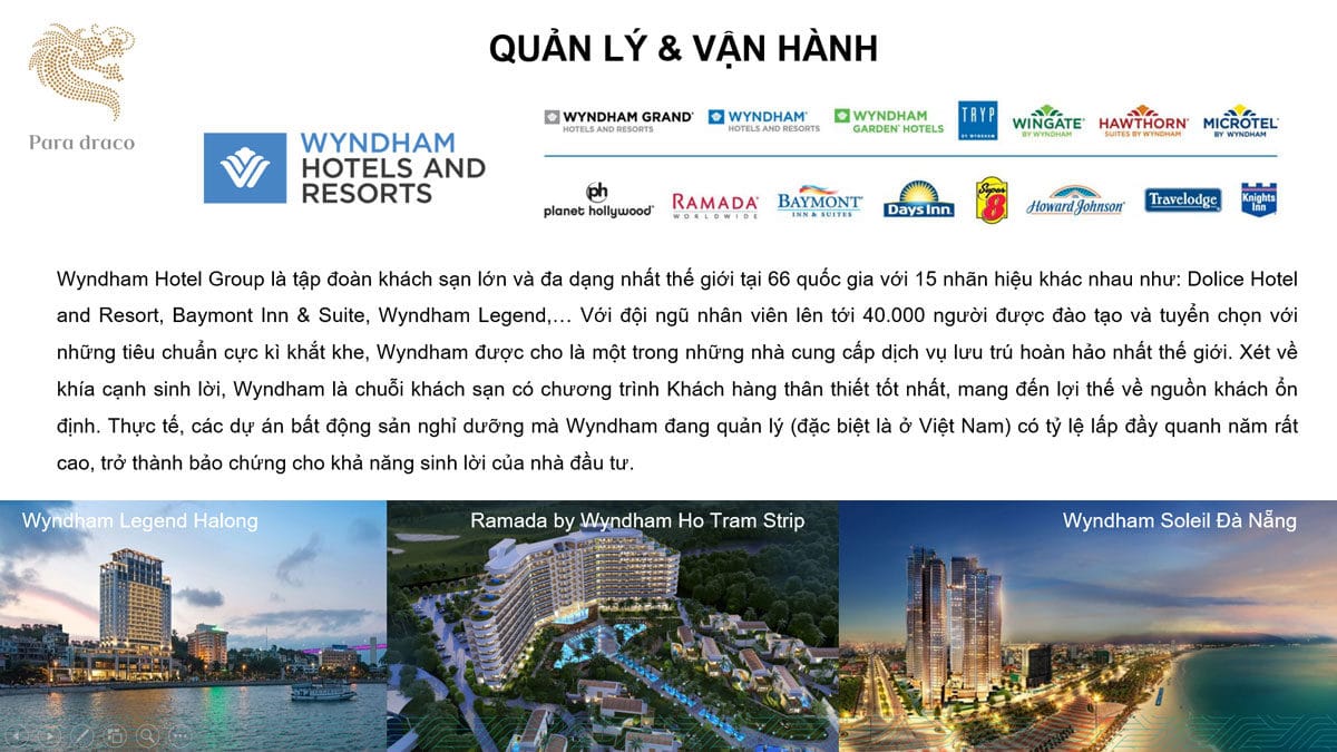 don vi van hanh Wyndham Hotel Group - DỰ ÁN BIỆT THỰ PARA DRACO CAM RANH
